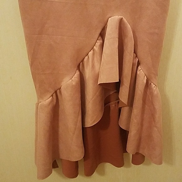 Pink Velvet Midi Skirt - Picture 2 of 3